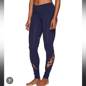 ALO Yoga Navy Leggings with Mesh Detail